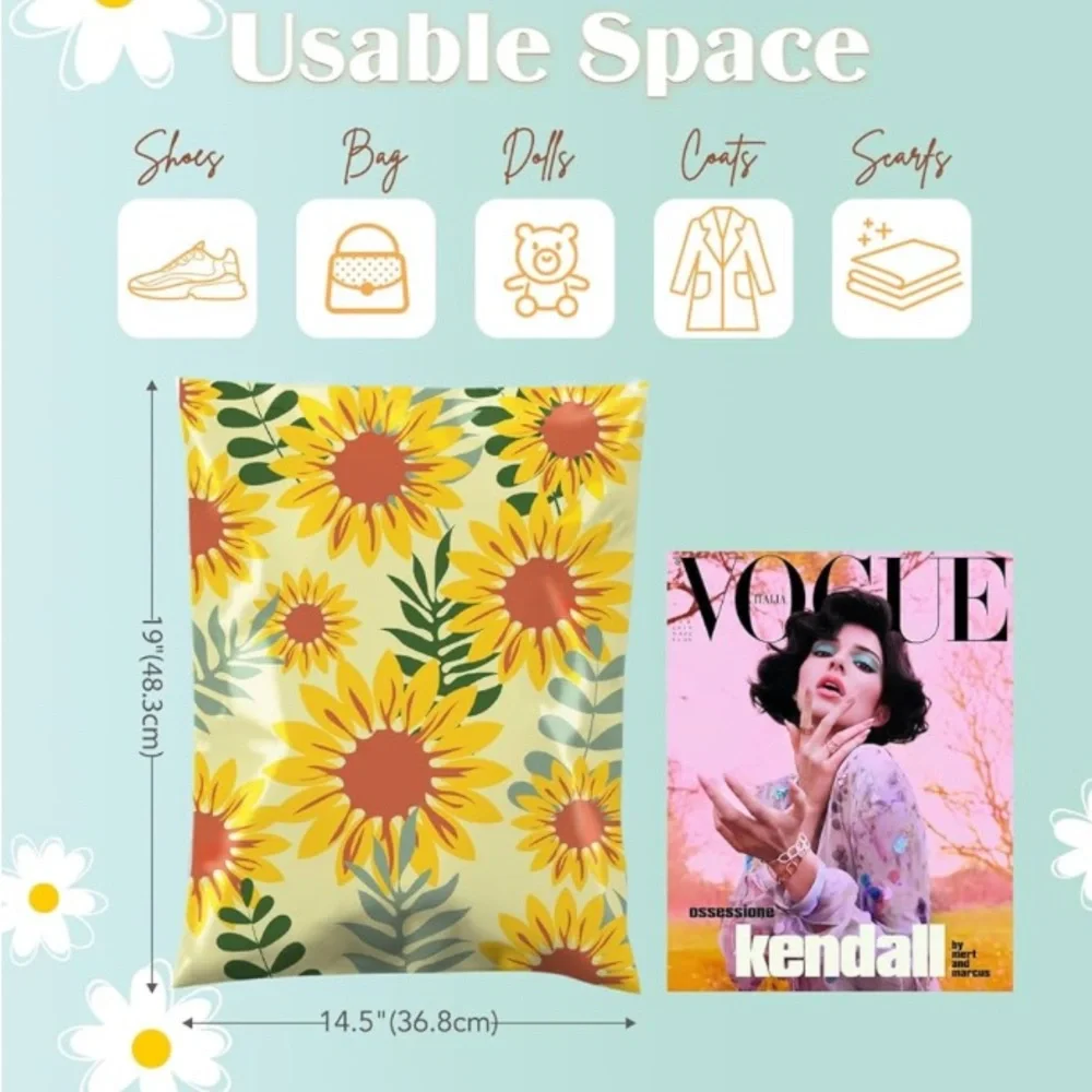25 Sunflower 14.5x19 Poly Mailers